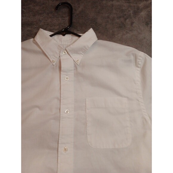 Mens Saddlebred Button Down Medium White Short Sleeve Shirt - Picture 5 of 5